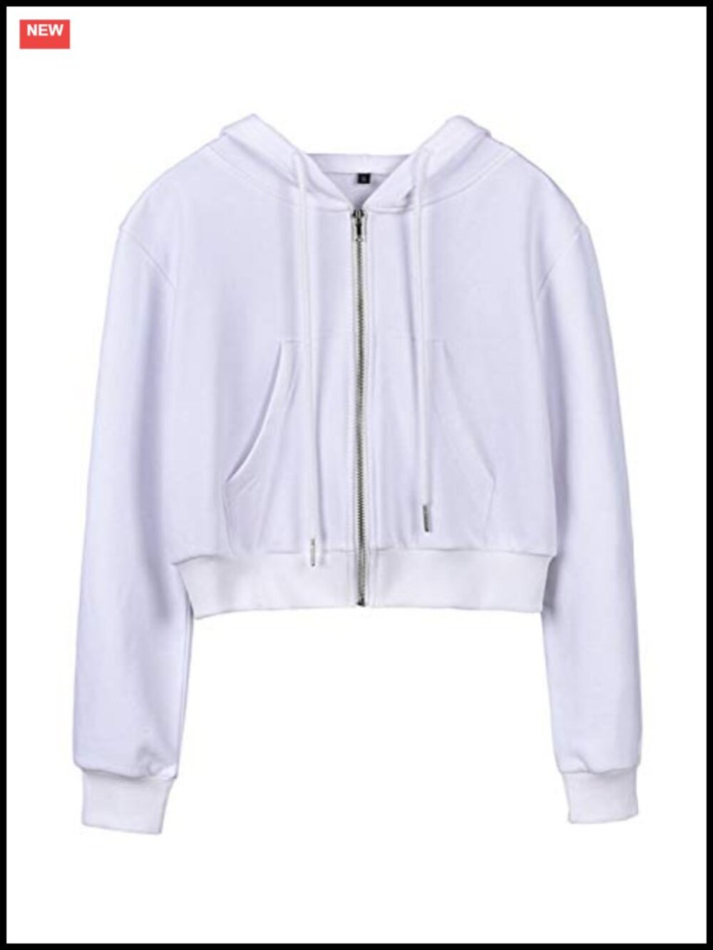 Yimoon Cropped Zip Up Hoodie Women Cotton Long Sleeve Sweatshirt